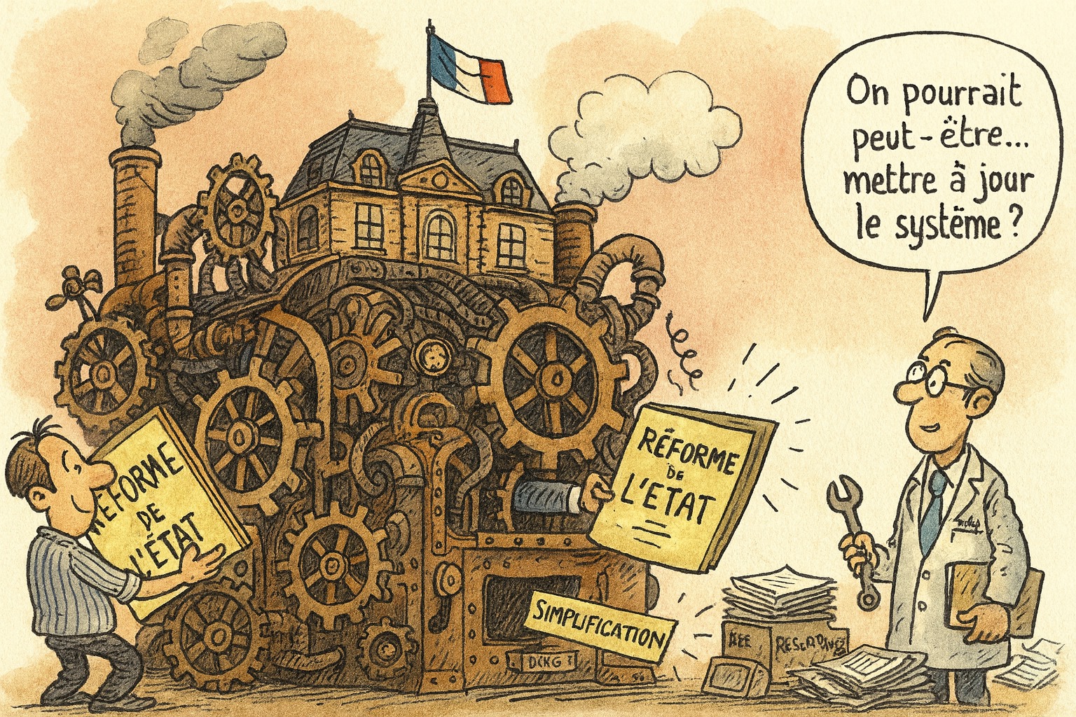 Illustration de la réforme du système étatique